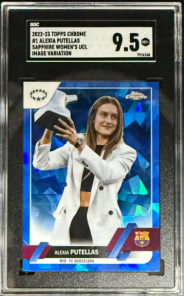 Topps Alexia Putellas Image Variation Chrome Sapphire Women's Champions League 2022-23 #1SGC 9.5