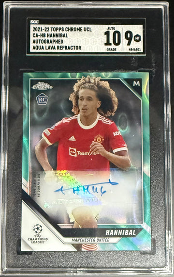 Topps Hannibal Aqua Lave Autograph Refractor RC Chrome UCL 2021-22 SGC10